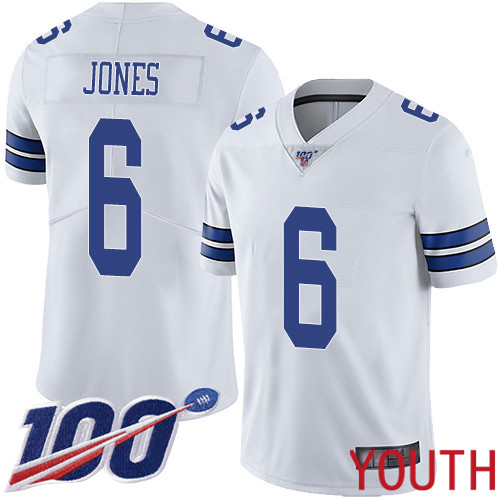 Youth Dallas Cowboys Limited White Chris Jones Road 6 100th Season Vapor Untouchable NFL Jersey